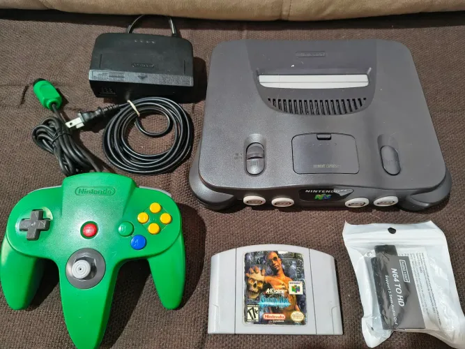 Nintendo 64 com controle original Verde