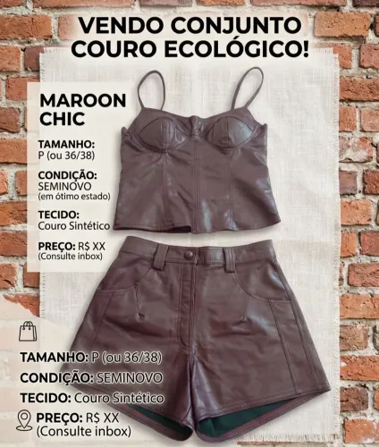 Conjunto Marrom/Short e Cropped 
