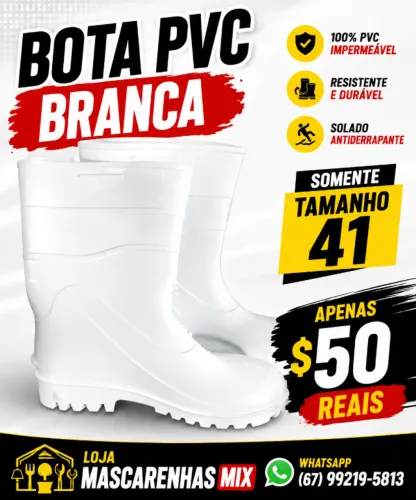 BOTA DE PVC CANO MEDIO APENAS NUMERAÇÃO 40/41 COD: 0146