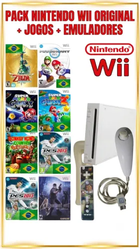 Nintendo Wii Original + Jogos + Emuladores (DESBLOQUEADO) ENVIO RÁPIDO!