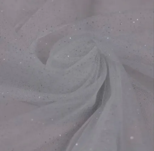 Tule gliter branco
