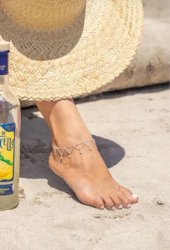 Tornozeleira Prata &925 