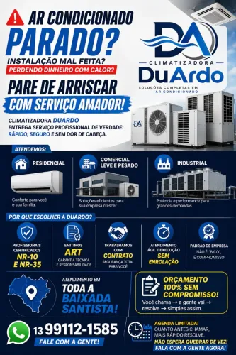 Técnico em Ar Condicionado na Baixada Santista.