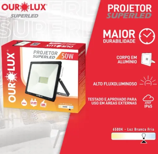 REFLETOR SUPER LED 50W OUROLUX