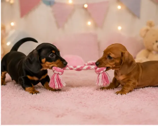 Bebezinho pelagem macia Teckel/Dachshund/Salsicha/Salsichinha/Basset/Cofap