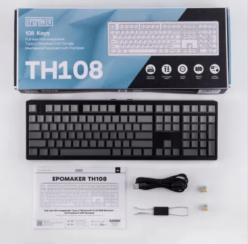 EPOMAKER TH108 Teclado Mecânico Sem Fio Full Size