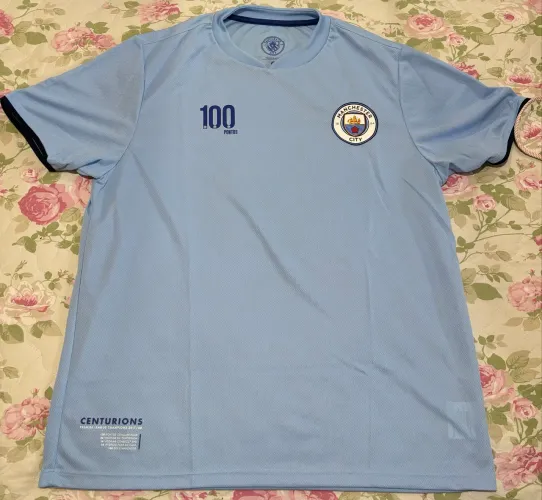 Camisa original Manchester City Comemorativa 100 pontos PL - Usada apenas uma vez