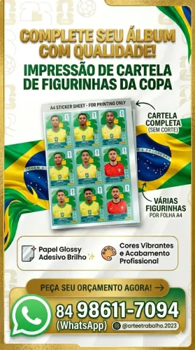 Impressão figurinhas da copa