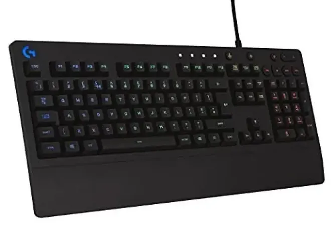 Teclado Logitech G Serie G QWERTY Romer-G inglês internacional cor preto com luz RGB