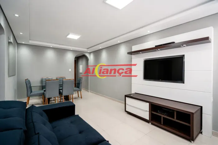 Apartamento 3 dormitórios mobiliado com suíte, 2 vagas e lazer - Gopoúva, Guarulhos