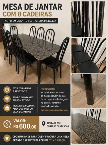 MESA 8 CADEIRAS 