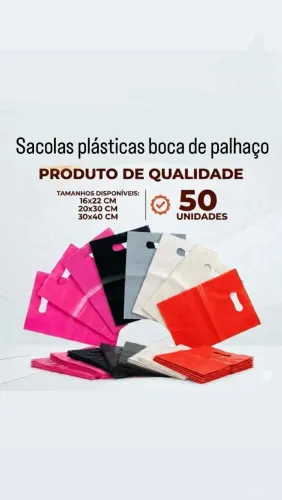 Sacolas plásticas boca de palhaço 20X16 