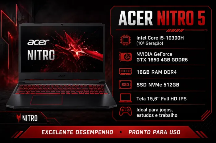 Notebook Gamer Acer Nitro 5 AN515-55-585H