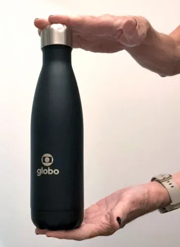 Garrafa de aço inoxidável preta, fosca, 500ml, nova