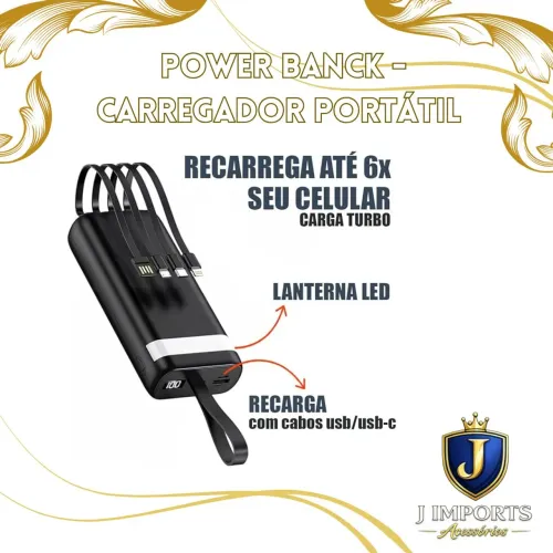 Powerbank - carregador portátil de 20000 mA