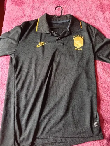 camisa polo preta da Seleção Brasileira tamanho G dryfit