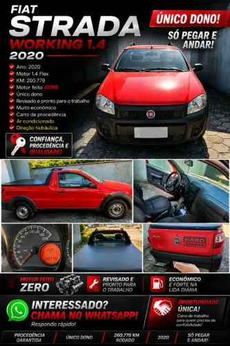 Fiat Strada Working Hard 1.4 Fire Flex 8V CD 2020