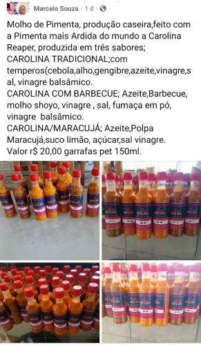 Molho de Pimenta Carolina Reaper 
