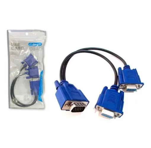 Cabo Y Duplicador de Sinal Vga It-Blue