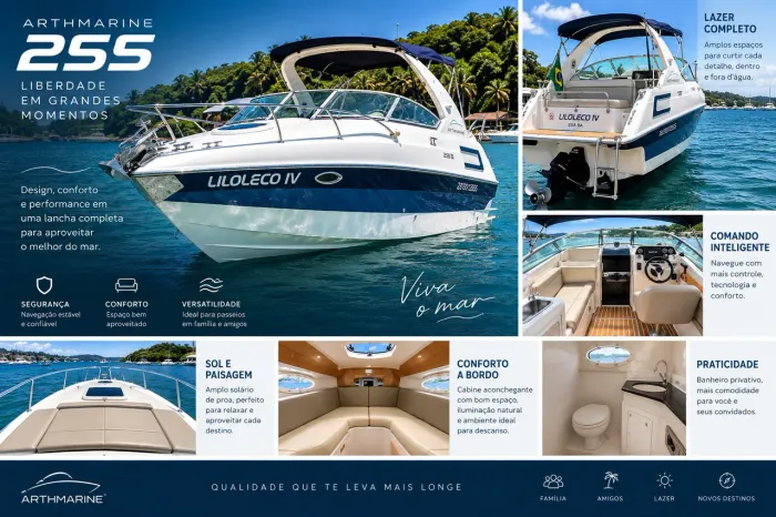 Lancha Arthmarine 255(Não Focker, não Real, não Coral, não Triton,não NX Boats)
