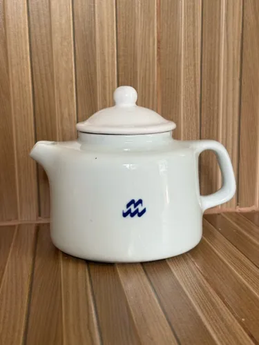 bule de porcelana steatita branco - chaleira pra chá