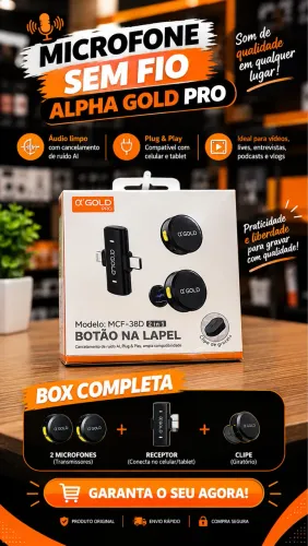 Microfone de Lapela Alpha Gold