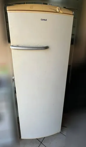 Geladeira 220v Entrego Uberlândia. Ela é alta mt boa.