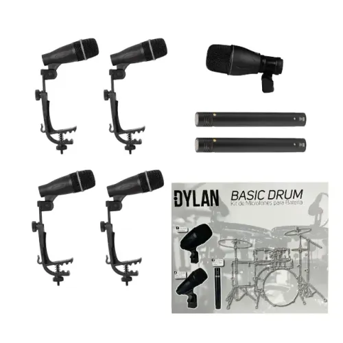 Jogo Microfones Bateria Dylan Basic Drum 7 Peças Completo Com Case