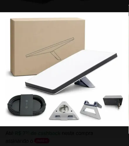 Antena de Internet Via Satélite Starlink Mini - Branco Nova lacrada (Promoção)