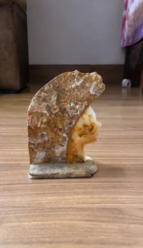 Escultura Feminina em Ônix Natural - Pedra Maciça Decorativa