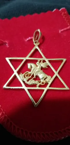 SP VENDO PINGENTE DE SÃO JORGE BANHADO A OURO 18K NOVO