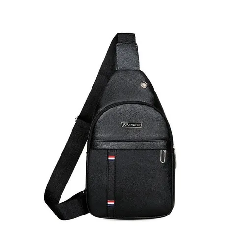 Bolsa Tipo Capanga Couro Ecológico na Cor Preta para ombro ótimo estilo