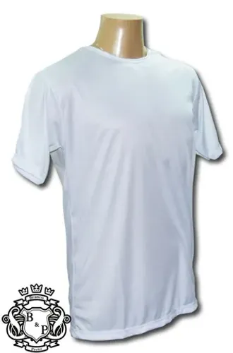 Camiseta Branca Tradicional Básica Lisa Poliéster ptco 10 pçs