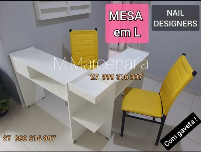 MESA em L para unhas de gel NOVA