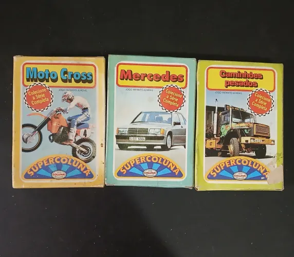 Raro jogo de cartas Super Coluna anos 90 Moto,Caminhões e Carros Mercedez