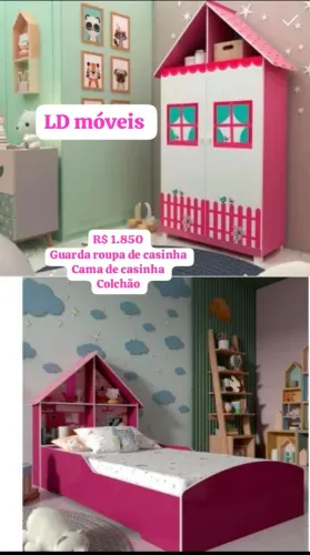 Cama Casinha + Roupeiro Infantil +Colchão