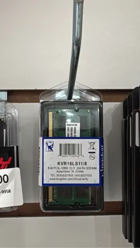 Memória RAM Kingston 8GB DDR3 pc3l 1600MHz para Notebook