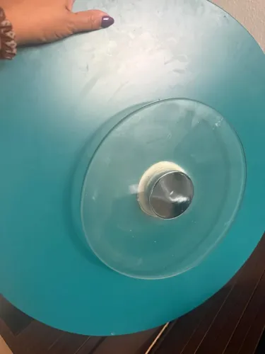 Prato giratório decoração azul turquesa lindo