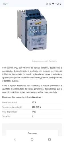 Soft-Starter WEG SSW07 - 17A
