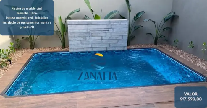 Piscina de vinil 10m² pronta.