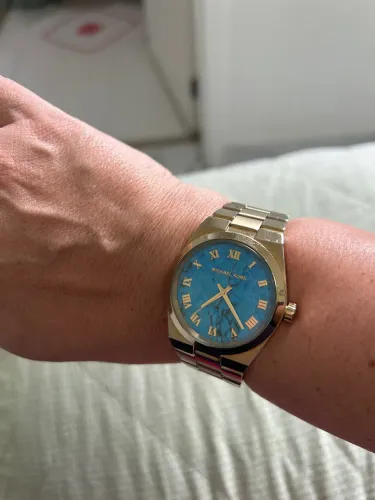 Relógio Michael Kors Azul Turquesa Dourado