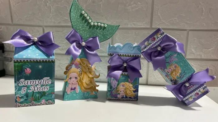 Caixinhas personalizadas tema sereia