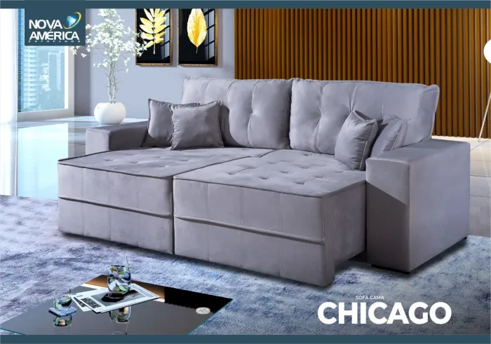 Sofá Cama Chicago - Conforto e Estilo para sua Casa