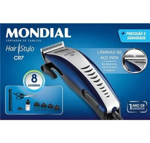 Máquina de Cortar Cabelo Mondial CR7