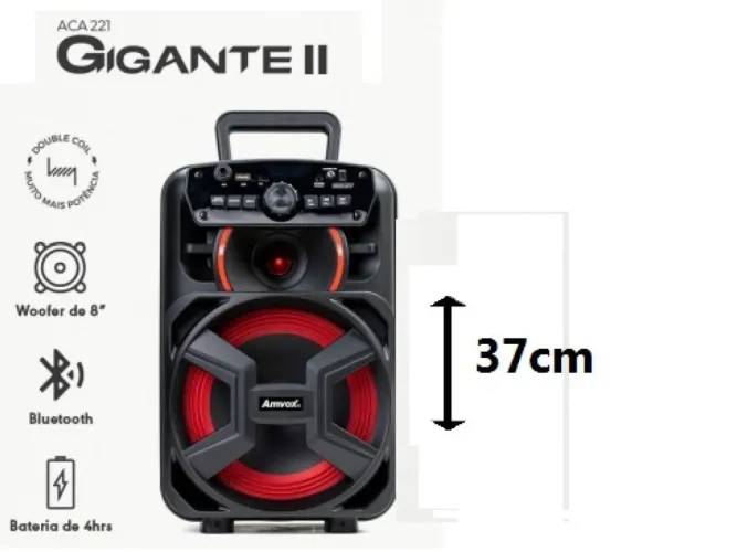 Caixa de som amplificada 220W Rms - Aac 221 Gigante II 110V/220V
