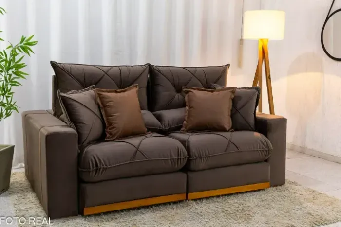 Sofá Retrátil Reclinável Gran Bello 2.00m Veludo - Entrega Super Rápida!!