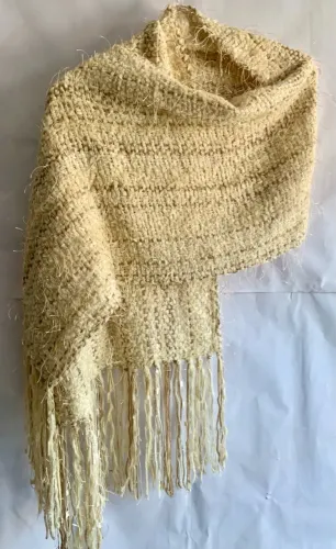 *Cachecol De Lã Com Trabalho Fios De Seda Com *