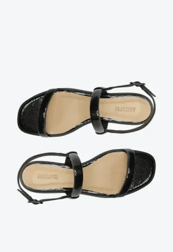 Sandália Rasteira Preta Anacapri Basic Tamanho 39