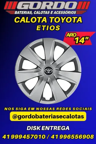 calotas etios aro 14 . jogo de calota modelo original toyota etios . disk entrega 