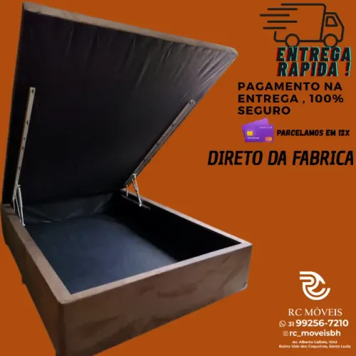 Box Baú Casal Inteiriço 1,38x1,88 - Pronta Entrega BH